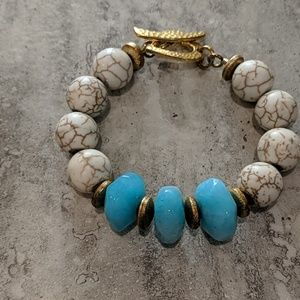 Turquoise and Marble Bracelet
